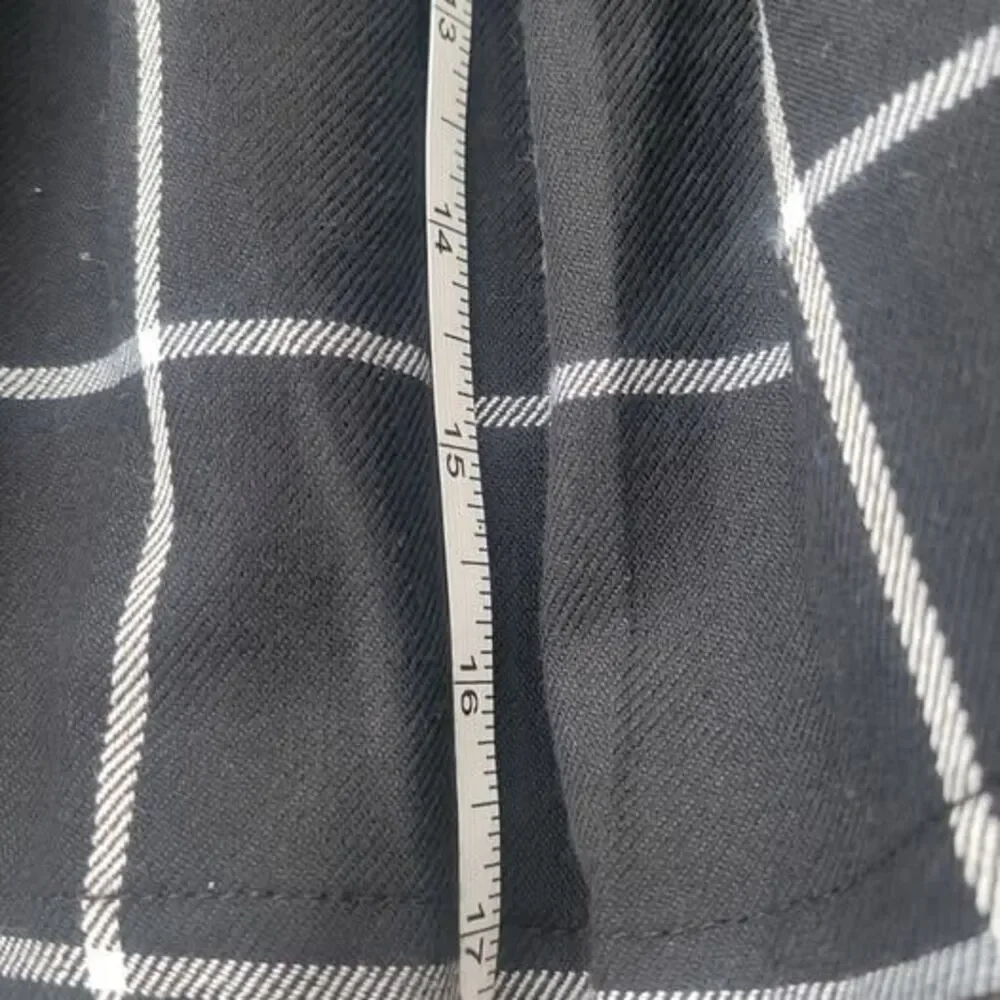 Hot Topic Black White Window Pane Stretch Pleated Mini SKIRT In LARGE